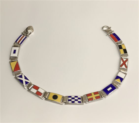 Bracciale Arcadia Uomo Bandiere Nautiche in Argento BARK125_2 - BARK125_2